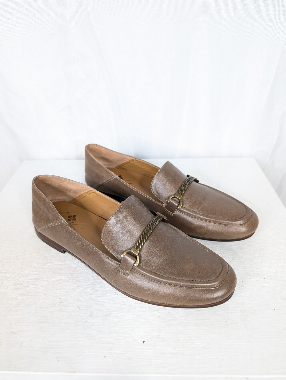 Patricia Nash Fia Horsebit Taupe Leather Loafers - Size 9.5